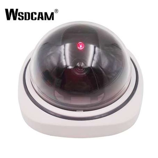 Wsdcam – caméra de Surveillance factice intelligente en plastique, dôme intérieur/extérieur, fausse caméra de sécurité CCTV avec lumières LED rouges clignotantes