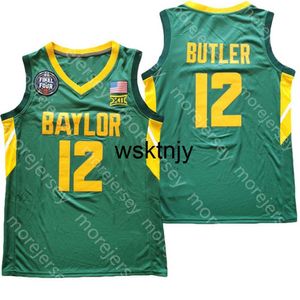 Wsk 2021 Final Four 4 Baylor Basketball Jersey NCAA College Green 12 Jared Butler Drop Shipping Taille S-3XL