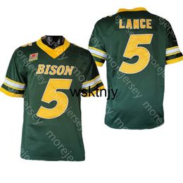 Wsk 2021 NCAA NDSU North Dakota State Bison College voetbalshirt Trey Lance Youth Adult All Stitched