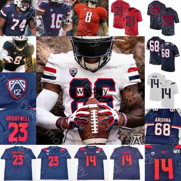 Wsk Custom Arizona Wildcats Fútbol Jersey Universidad Rob Gronkowski Nick Foles Khalil Tate Gary Brightwell Taylor Cunningham Berryhill III Harris Schooler Poindex