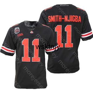 Maillot de football Wsk NCAA College Ohio State Buckeyes Jaxon Smith-Njigba Noir Taille S-3XL Toutes les broderies cousues