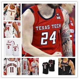 Wskt Personnalisé Ncaa College Basketball Texas Tech Maillots Bryson Williams Kevin McCullar Terrence Shannon Jr. Kevin Obanor Davion Warren Adonis Arms