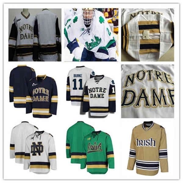 Wskt Custom ND Jersey de hockey universitario Nate Clurman Matt Hellickson Nick Leivermann Spencer Stastney Pierce Crawford Landon Slaggert Ryder Rolston