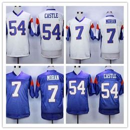 WSKT Men's 7 Alex Moran Jersey Blue White Mountain State BMS TV Movie Jerseys 54 Kevin Thad Castle Embroidery S Sports Shirts Size S-4XL