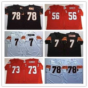 Wskt Mens Vintage Ncaa Football Jersey 7 Boomer Esiason 78 Anthony Munoz 73 John Hannah 56 Andre Tippett Cousu Retied Chemises Blanc Noir Rouge