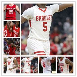 WSKT draagt ​​Custom 2021 College Basketball Bradley Braves Jersey Darrell Brown Ja'shon Henry Danya Kingsby Koch Bar Ari Boya Antonio Thomas Gabrie