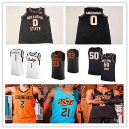 WSKT draagt ​​aangepast NCAA Basketball Oklahoma State Osu Jersey College Avery Anderson III Cade Cunningham Kalib Boone Rondel Walker Smith Moncrieffe