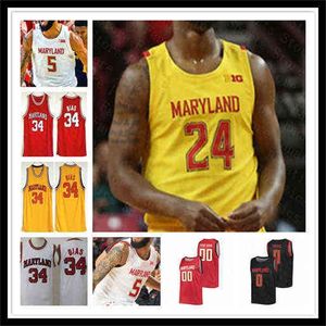 WSKT porte la NCAA Custom College Basketball Terps Maryland Jersey Qudus Wahab Fatts Russell Eric Ayala Donta Scott Julian Reese James Graham III Ma