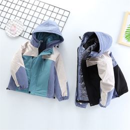 WT188 Veste matelassée pour garçons vêtements de printemps et d'automne grande veste à manches longues pour enfants de longueur moyenne plus veste en coton LJ201125