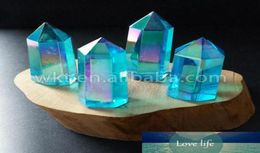 WTG126 Aqua Aura Quartz Crystal Wand Aqua Aura Wand Point Crystal Point Healing Blue Quartz228N6894713