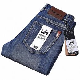 Wthinlee New Busin Jeans pour hommes Casual Straight Stretch Fi Classique Bleu Noir Travail Denim Pantalon Homme Marque Vêtements z3ZW #