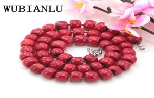 Wubianlu Fashion 1012mm Natural Red Sea Coral Collier Colliers Colliers pour femmes Bijoux Costume Charming1390209