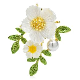 Broches de fleurs Wulibaby Sakura pour femmes pour les femmes Broche Brooch Pino