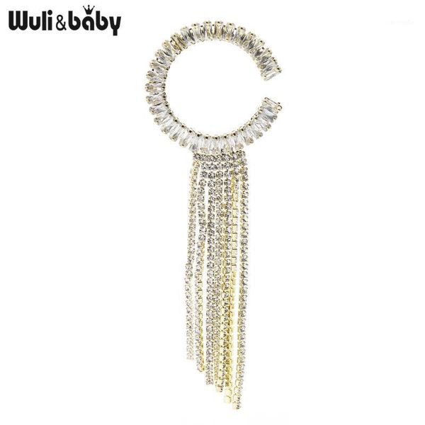 Broches de borlas Wulibaby, broches de fiesta de oficina con diamantes de imitación checos de 2 colores brillantes para mujer, alfileres de regalo,