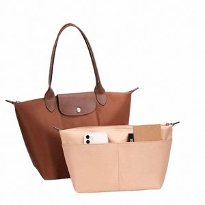 Wuta Bag Organizer Insert voor LGCHAMP TOTE TOTE BAGS Handtas S/M/L, Luxe nylbanden Organisator Zipper Binnenzak Appories Shaper S9TI#