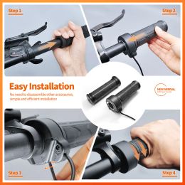 Wuxing 192x Twist Full Twrottle Electric Bicycle Handle Right Poigne étalage étanche / Connecteur SM pour les vélos E ou scooter électrique