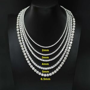 Wuzhou prix usine collier Hip Hop S925 argent avec Gra Vvs Moissanite lien cubain 2mm - 6.5mm Moissanite chaîne de Tennis bijoux