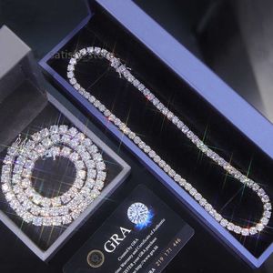 Wuzhou Factory Prijs Hip Hop Necklace S925 Zilver met GRA VVS Moissanite Cuban Link 2mm - 6,5 mm Moissanite tennisketens sieraden