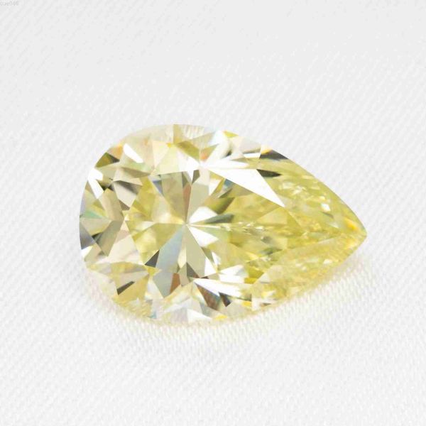 Usine de Wuzhou Vvs1 Clarté Diamant Jaune Poire lâche synthétique Moissanite pour la conception de bijoux