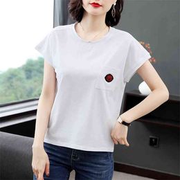 Wwenn Ropa Mujer zomer katoenen t-shirt vrouwen Koreaanse mode t-shirt korte mouw plus size 4XL kleding Tee femme 210507