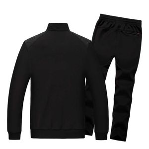 WWKK Mannen Trainingspakken Solid Color Sportswear 2020 Herfst Herenjas + Broek Trainingspak Mannelijke Sweatshirt Casual 2 Stuk Set Casuais Y0831