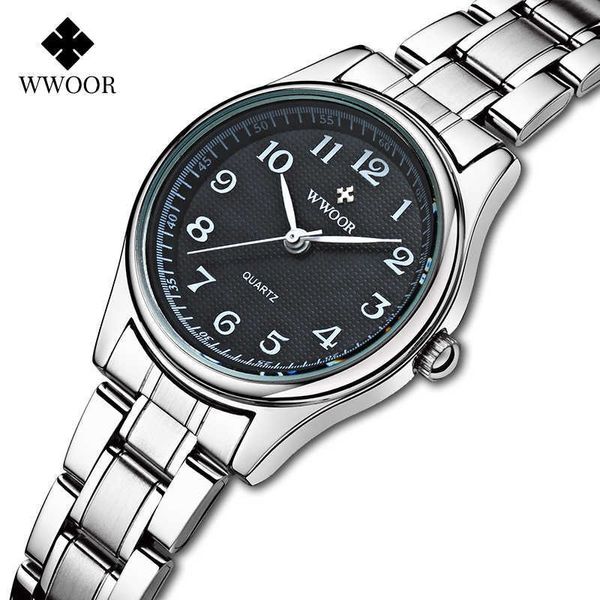 WWOOR Designer Montre pour femmes Mode Arabe Petit Bracelet Dames Robe Montres Argent Acier Montre Femme Reloj Mujer 210527