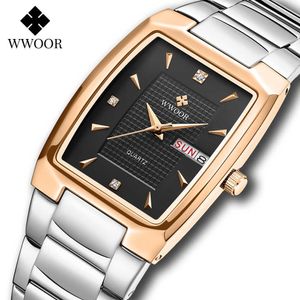 Wwoor mode heren horloges top merk luxe heren vierkante waterdichte automatische week datum quartz polshorloge reloj hombre 210527