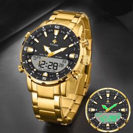 Wwoor Luxury Digital Watch for Men Sports Big Watches LED WRISTWATCH PROBABLADO MASCULAR MASCULO Relogio Masculino 240422