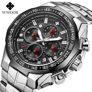 Wwoor horloge mannen top luxe merk militaire grote wijzerplaat heren quartz horloges zwarte sport waterdichte chronograaf 8868 reloj hombre 210527