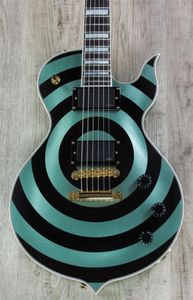 Wylde Audio Odin Grail Gangrene Metallic Green W Black Bullseye Electric Guitar Ebony Diftonboard Mop incrustado Little 9894483