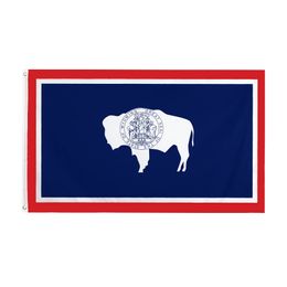 Wyoming Flag Direct Factory Groothandel 3x5fts 90x150cm Equality USA Staat Gemengde volgorde voor hangende decoratie