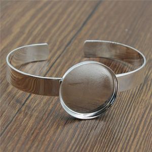 plateau à glace bijoux Plateau Wysiwyg Fit 25mm Carré Rond Verre Brillant Argent Couleur Bracelet Base Vierge Résultats Lunette Réglage Cabochon H jlljDW