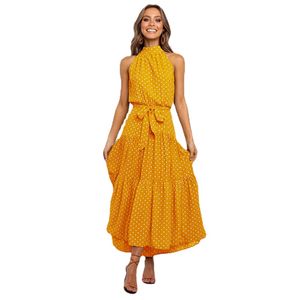 Wywmy-Vestido Longo de Bolinhas Feminino, Casual, Estilo Boho, Estampado, Estilo Maxi, Elegante Para Mulheres, Festas, Party Vestidos Femininos