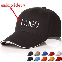 WZCX Fashion Custom DIY Borduurbrief Baseball Cap Solid Color Casual unisex verstelbare Hip Hop Cap Adult Cap 240410