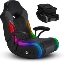 X Rocker G-Force Floor Gaming Chair, RGB Wired Audio met Subwoofer, NEO Motion, Foldable, Gededed Armest, 5113701, 36.42 "X 25.4" X 32.5 ", Zwart