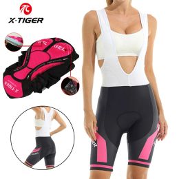 X-Tiger Cycling Bib Shorts Women Pantia Pastharts Bicycle Pants Quick Drying Ademende fietsen slabbetjes shorts met gelgewed