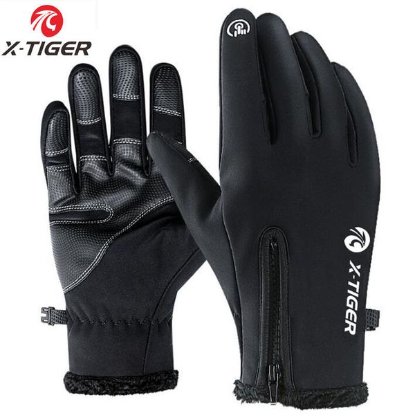 X-TIGER gants de vélo à écran tactile hiver thermique coupe-vent chaud doigt complet gants de cyclisme imperméable gant de vélo pour hommes femmes
