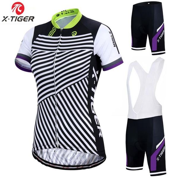 X-tiger femmes cyclisme maillot ensemble été Anti-UV vtt vélo cyclisme vêtements costume respirant vélo vêtements Suit2614