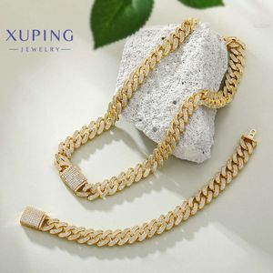 X000786012 Xuping heup pop jhigh -kwaliteit roestvrijstalen diamanten Cubaanse kettingarmband stedelijke sieraden heren link