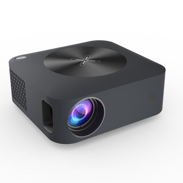 Proyector doméstico HD con luz exterior en blanco y negro X1 Plus, portátil y fácil de usar, adecuado para entretenimiento familiar al aire libre y regalos de actividades navideñas.