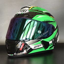 X14 Casco X Catorce Verde Cara Completa Racing Motocicleta Casco De Motocicle ECE 231226