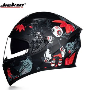 Jiekai Dual Lens Motorcycle helmheren OFF ROUN Running helm elektrische voertuigen Winter Volledige dekhoed Volledige helm 231226