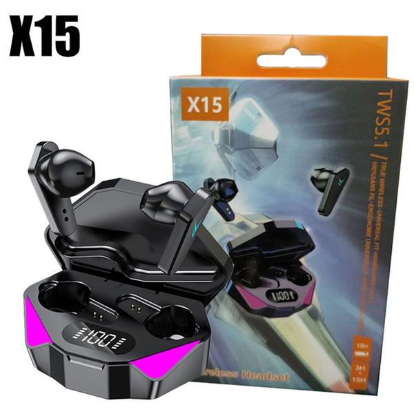 X15 TWS Bluetooth 5.0 casque sans fil écouteurs Sport jeu écouteurs casque avec micro HIFI antibruit bouchons d'oreilles