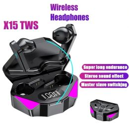 X15 TWS écouteurs de jeu sans fil Bluetooth écouteurs avec micro basse Audio son positionnement 9D stéréo musique HiFi casque pour Gamer