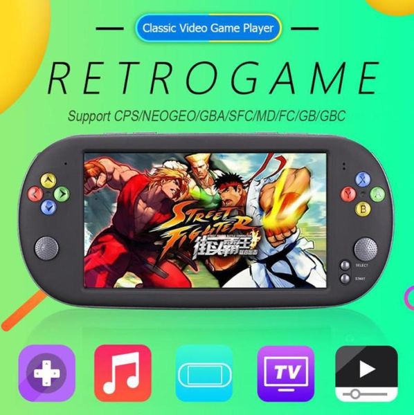 X16 7 pouces Console Handheld Handheld Portable 8 Go Classic Video Game Player pour Neogeo Arcade Handheld Game Players 1PCS1384236
