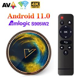 X2 Android 11 Smart TV Box Amlogic S905W2 4G 64GB Ondersteuning 4K 60fps AV1 WiFi BT TVBox Media Player Set Topbox