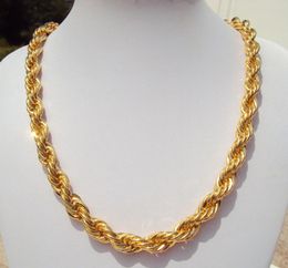 X2 or GF corde épaisse chaîne cubaine 60 cm 10 mm collier glacé Hip Hop Bling Franco Miami boîte emballage 1220786