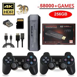 X2 más 256G 50000 Juego GD10 Pro 4K Stick 3D HD Retro Consola de video Controlador inalámbrico TV 50 para PS1N64DC 240430