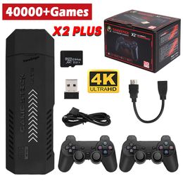 X2 Plus Gamestick 3D Console de jeu vidéo rétro 2.4G Contrôleurs sans fil HD 4.3 Système 40000 jeux 40 émulateurs pour SEGA/PSP/PS1