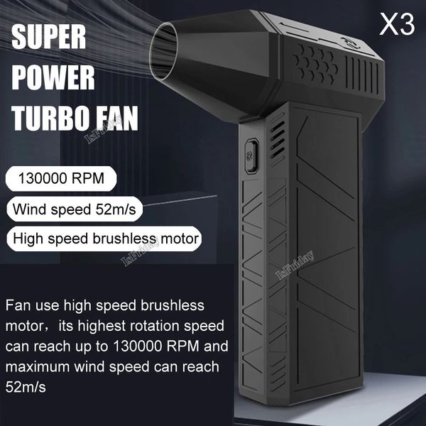 X3 130000RPM Velocidad del viento 52m/s Mini Turbo Jet Fan Turbo Ventilador violento Ducto industrial Potente ventilador sin cepillo Motor Selyer 240401